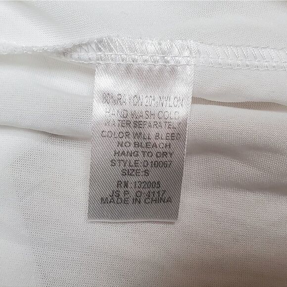 ANTHROPOLOGIE Entro White Bustier Tie Bust Spaghetti Strap Smocked Pocket Dress - Picture 15 of 15